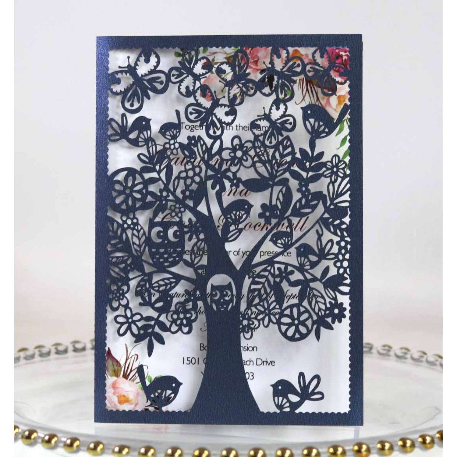 Bottle Green Laser Cut  Invitation Card Teachers' Day Graduation Card